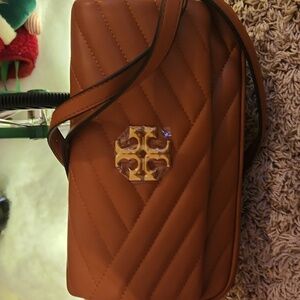 Tory Burch Brown Quilted Crossbody Bag